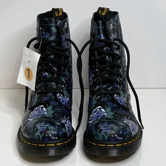 Dr. Martens 1460 Pascal Women's Boots Size 7 (38) Mystic Floral Black Combat - Picture 6 of 15